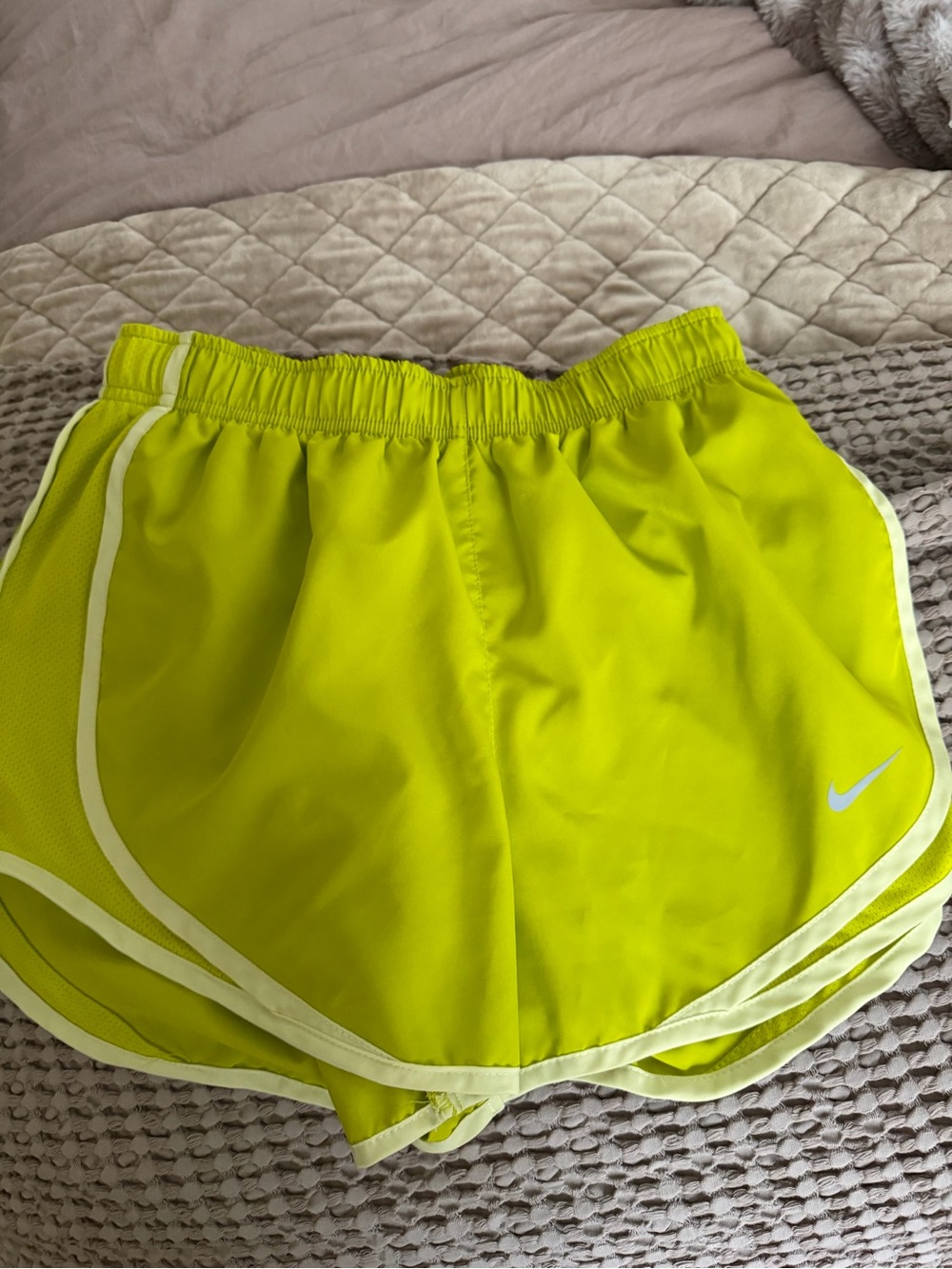 Nike Women's Bright Lime Yellow Running Shorts